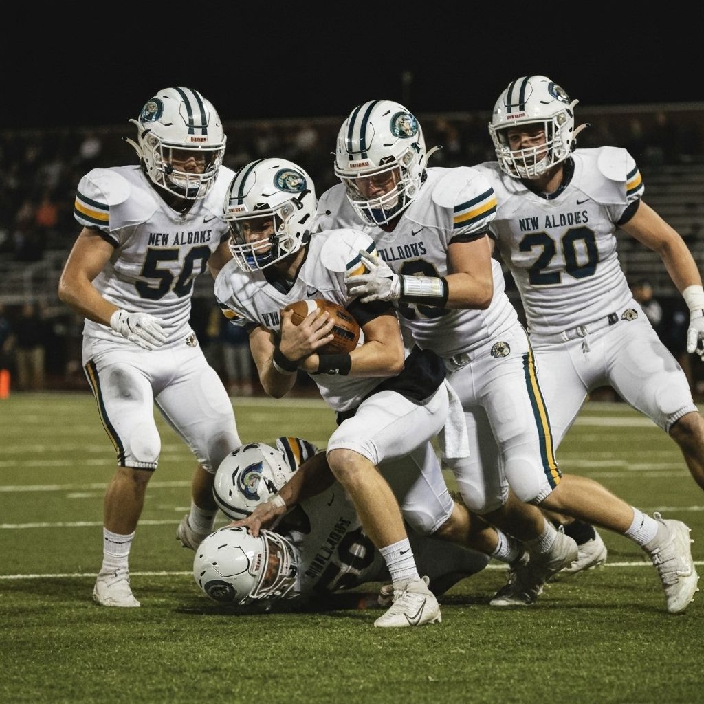New Albany Bulldogs football action shot during Brownstown Central game