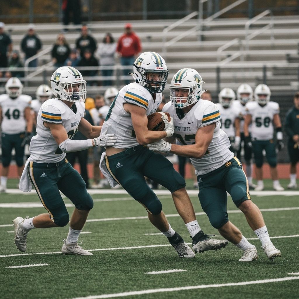 New Albany Bulldogs football players in action against Brownstown Central